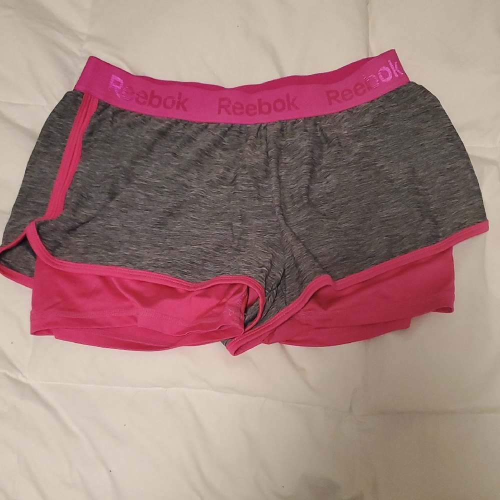 Reebok Charcoal and Hot Pink Workout Shorts